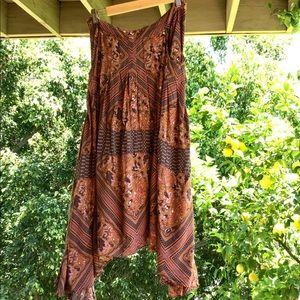 Free People pieced midi skirt with pockets